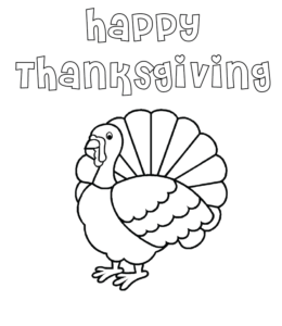 happy thanksgiving turkey coloring pages