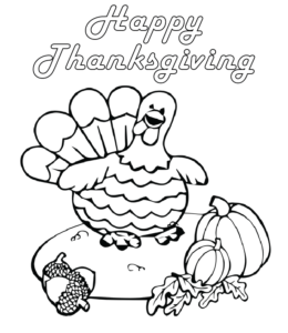 Turkey Thanksgiving coloring page for kids