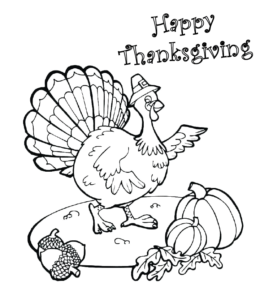 Happy Thanksgiving coloring sheet for kids