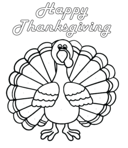 Turkey coloring page for kids
