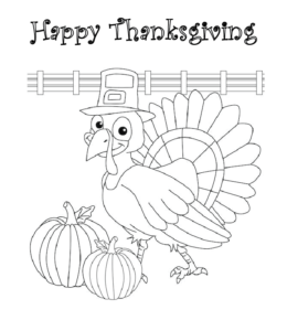 Happy Turkey Day coloring page for kids