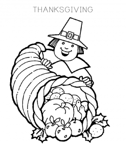 Thanksgiving Pilgrim Coloring Page 3 for kids