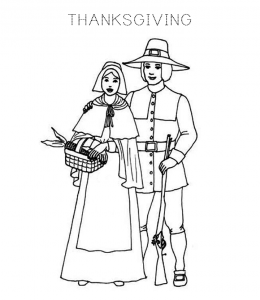 Thanksgiving Pilgrim Coloring Page 6 for kids