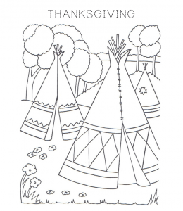 Thanksgiving Pilgrim Coloring Page 7 for kids