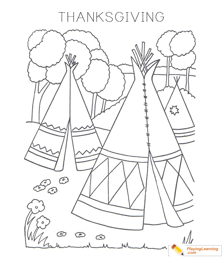 Thanksgiving Pilgrim Coloring Page  for kids