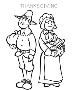 Thanksgiving Pilgrim Coloring Page 9 for kids