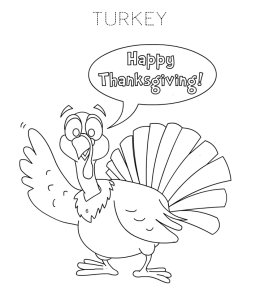 Thanksgiving Turkey Coloring Page 1 for kids