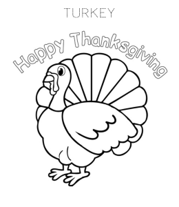 Thanksgiving Turkey Coloring Page 6 for kids