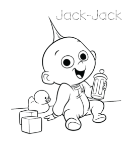 The Incredibles Jack-Jack Coloring Page 01 for kids