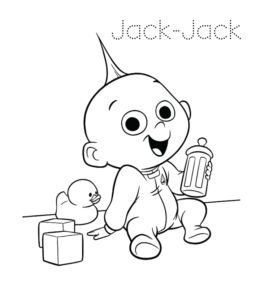 The Incredibles JackJack Coloring Pages Playing Learning