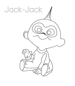 The Incredibles Jack-Jack Coloring Page 02 for kids