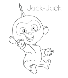 The Incredibles JackJack Coloring Pages Playing Learning