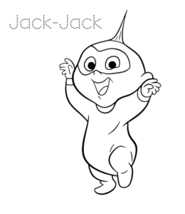 The Incredibles Jack-Jack Coloring Page 04 for kids
