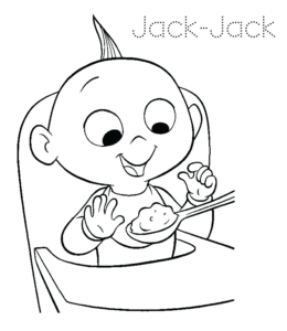 The Incredibles Jack-Jack Coloring Page 06 for kids