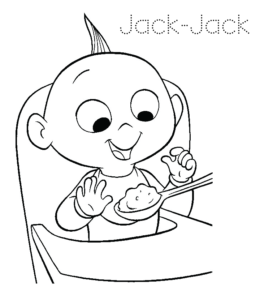 The Incredibles JackJack Coloring Pages Playing Learning