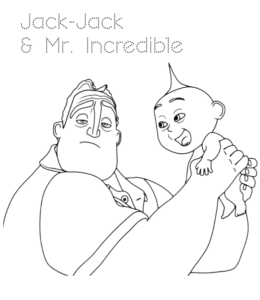 The Incredibles Jack-Jack Coloring Page 16 for kids