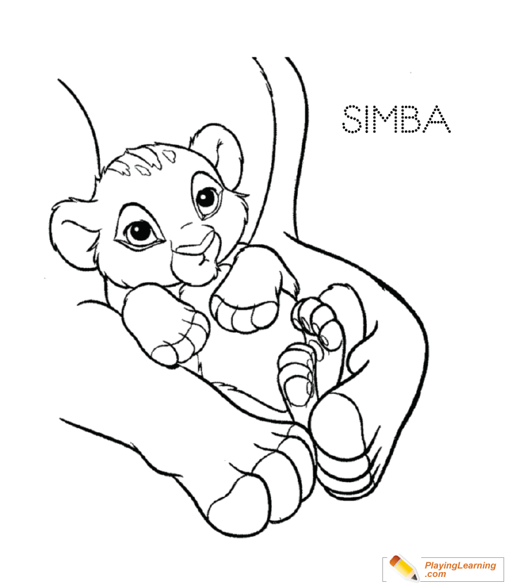 The Lion King Lion Cub Coloring Page  for kids