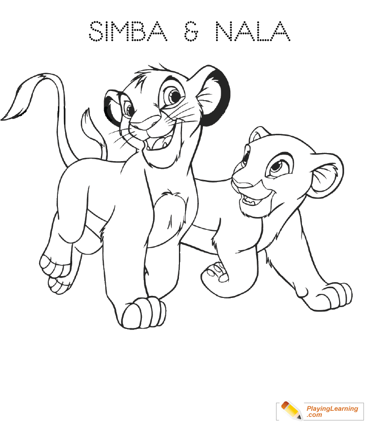 The Lion King Lion Cub Coloring Page  for kids