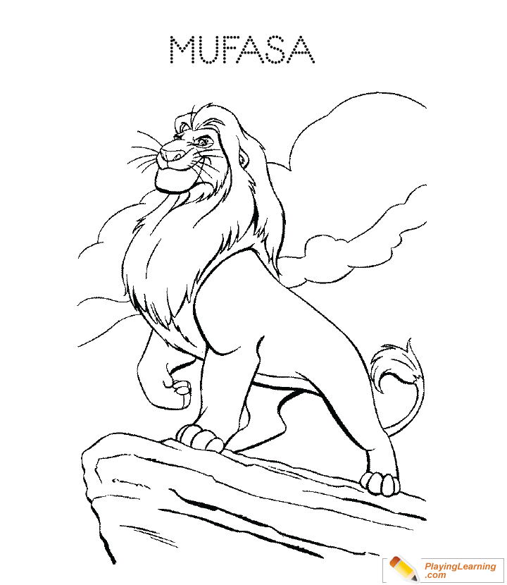 The Lion King Mufasa Coloring Page  for kids