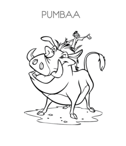 The Lion King - Pumbaa coloring image for kids