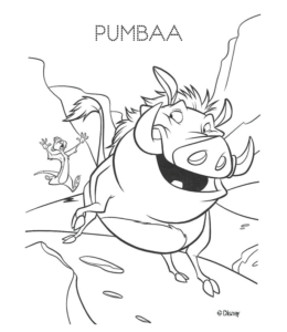 The Lion King - Pumbaa coloring image for kids
