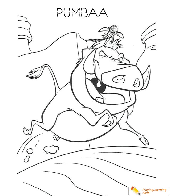 The Lion King Pumbaa Timon Coloring Page  for kids