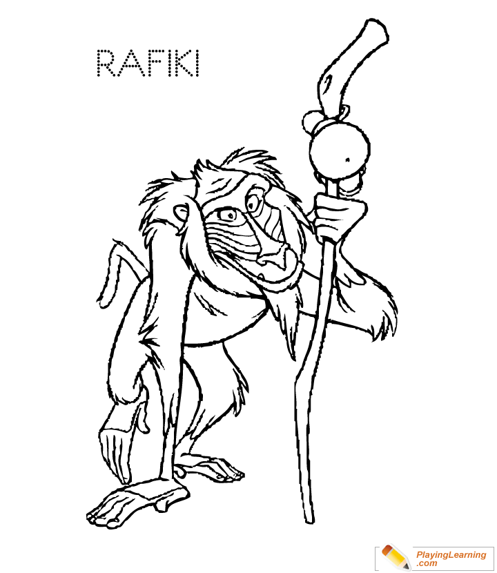 The Lion King Rafiki Coloring Page  for kids