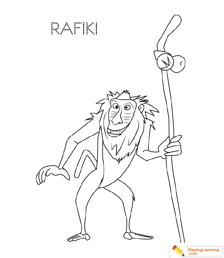 The Lion King Rafiki Coloring Page  for kids