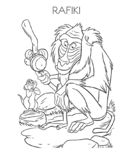 The Lion King - Rafiki coloring page for kids