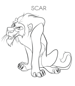 The Lion King - Scar coloring clipart for kids