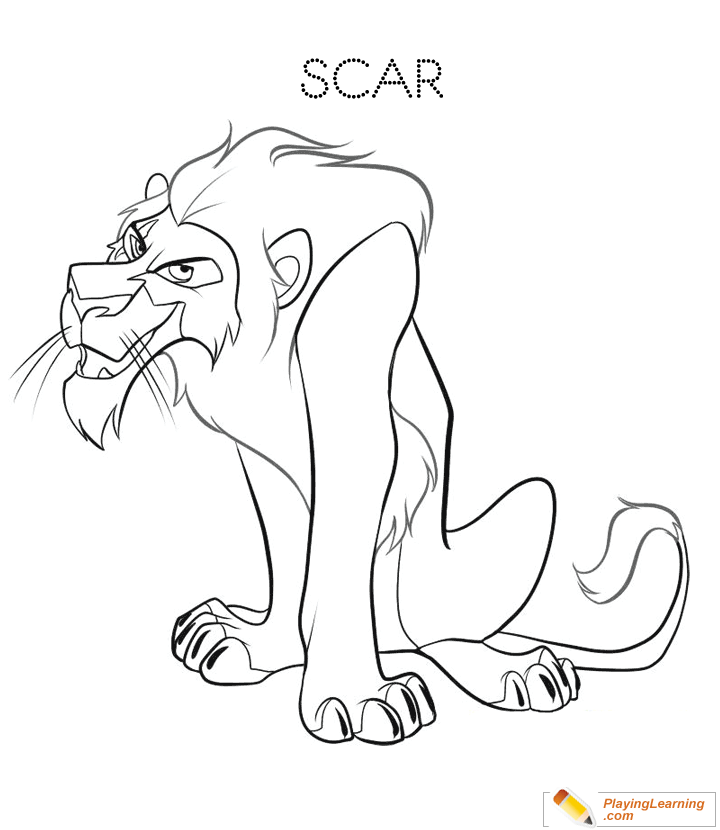 The Lion King Scar Coloring Page  for kids