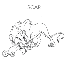 The Lion King - Scar coloring clipart for kids
