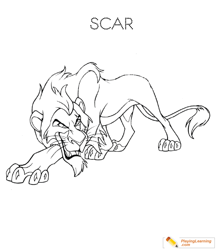 scar coloring page in black and white the lion king