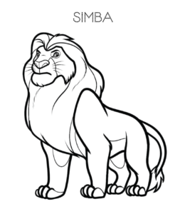 The Lion King - Simba printable coloring page for kids