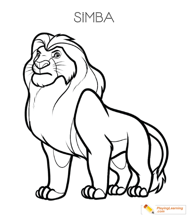 The Lion King Simba Coloring Page 02 | Free The Lion King Simba