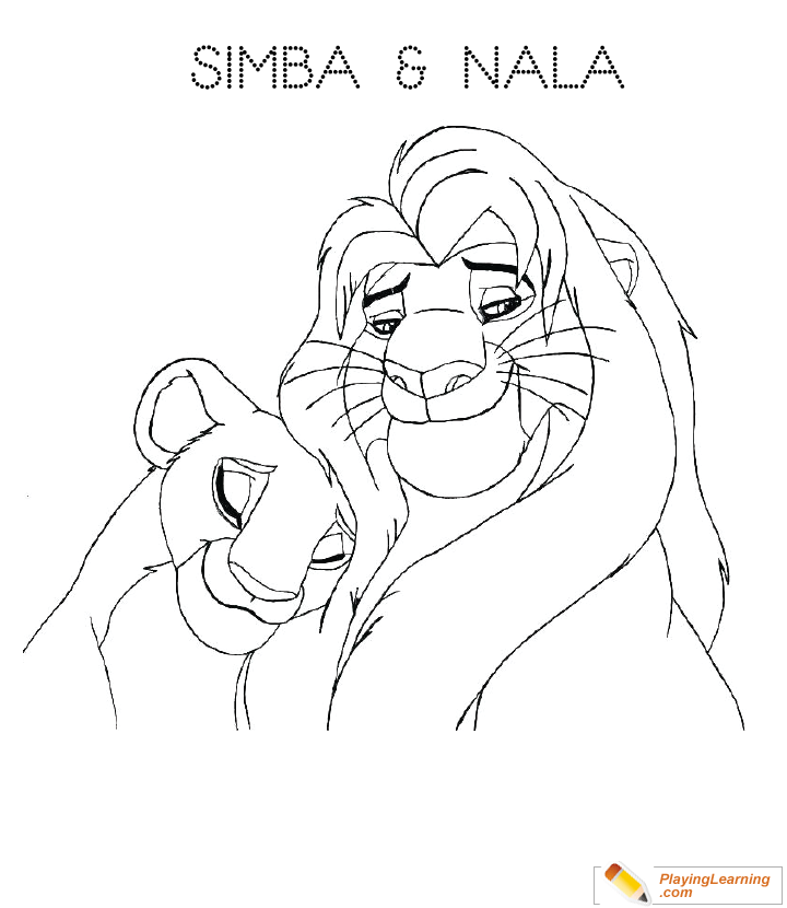 The Lion King Simba Nala Coloring Page 04 Free The Lion