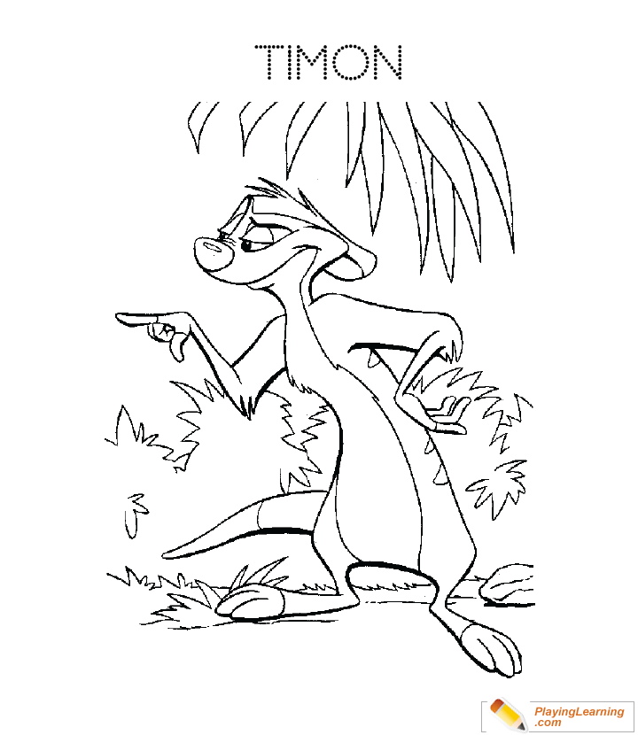 The Lion King Timon Coloring Page 01 | Free The Lion King Timon