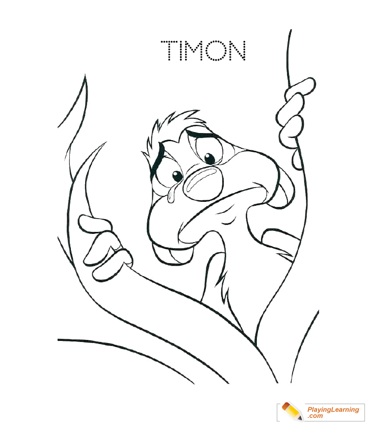 The Lion King Timon Coloring Page  for kids