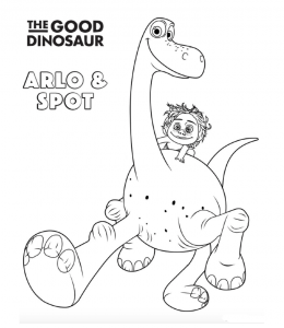 The Good Dinosaur Movie Characters Coloring Page 1 for kids