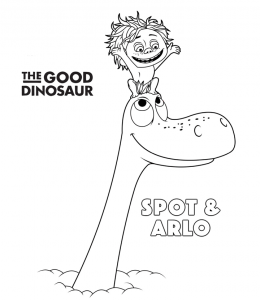 The Good Dinosaur Movie Characters Coloring Page 2 for kids