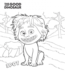 The Good Dinosaur Movie Characters Coloring Page 4 for kids