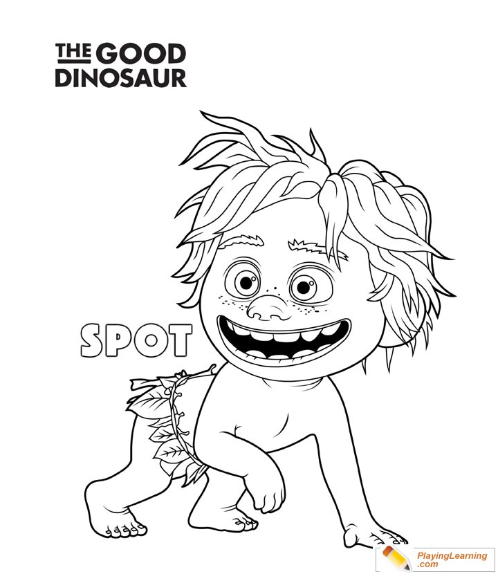 The Good Dinosaur Spot Coloring Page  for kids