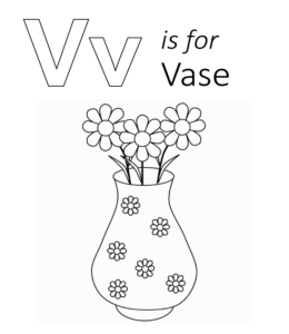 V is for Vase Printable for kids