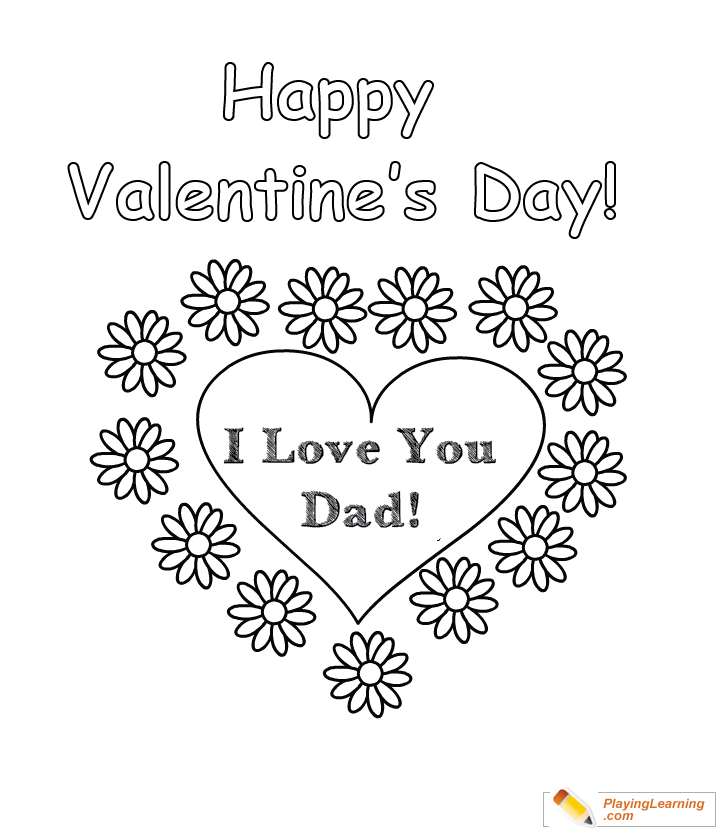 Valentine Day Coloring Card For Dad 01 Free Valentine Day Coloring