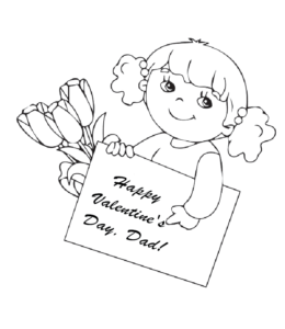 Valentine's Day coloring card for Dad for kids