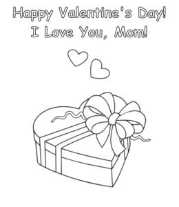 Happy Valentine coloring gift for Mom for kids