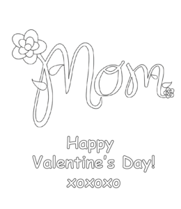 Valentine's Day coloring page for Mom for kids