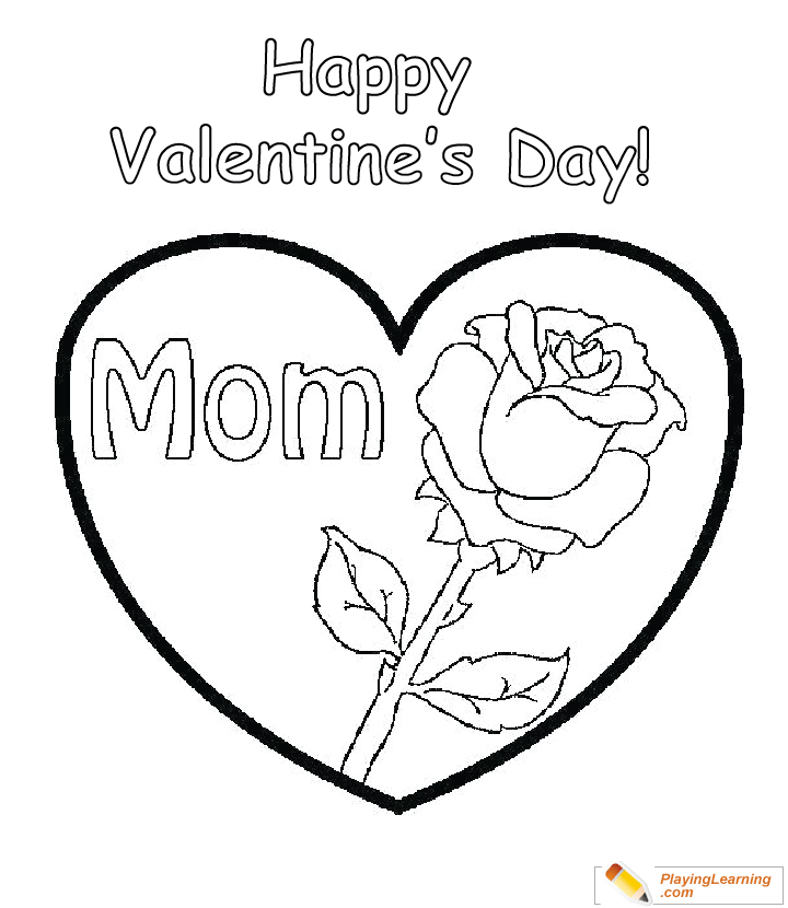 Valentine Day Coloring Card For Mom 06 Free Valentine Day Coloring
