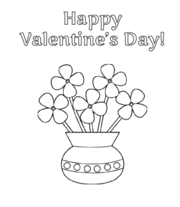 Flowers for Valentine's Day coloring page for kids