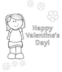 Happy Valentine's Day from Daughter coloring page for kids